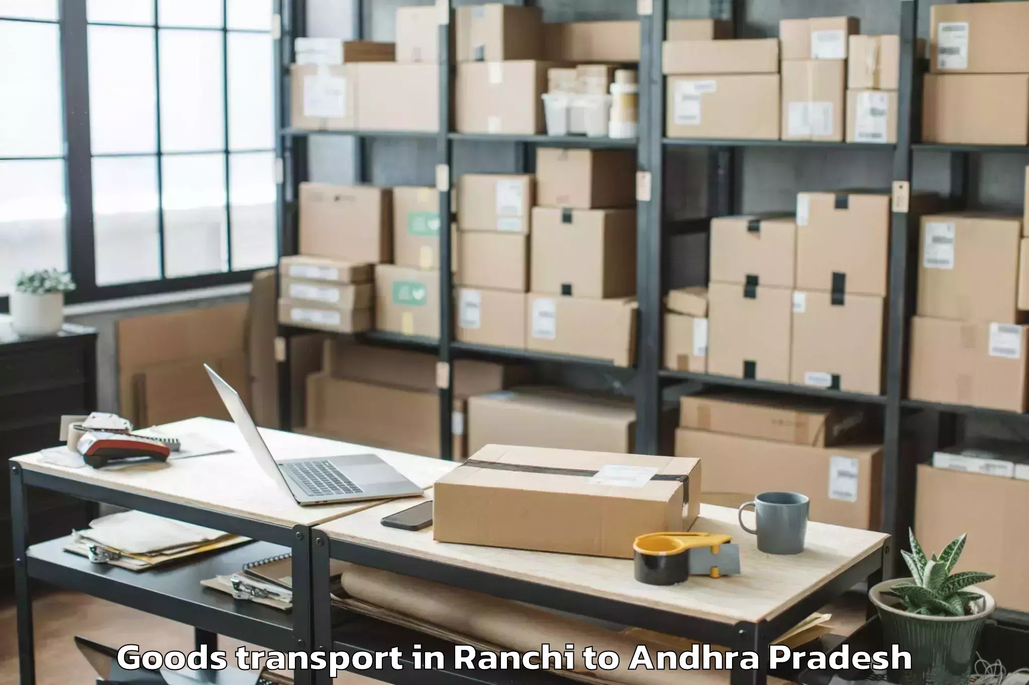 Professional Ranchi to Nidamanur Goods Transport